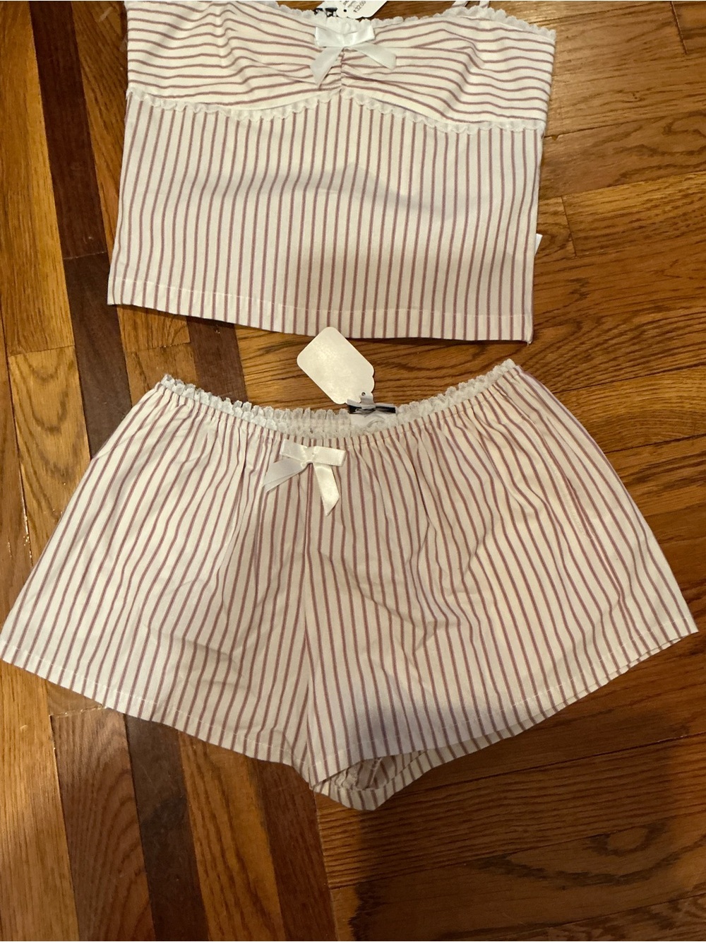 NWT Sky to Moon Striped Red & White Cami and Short Set Medium - Picture 2 of 10